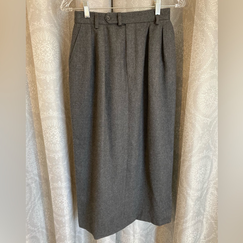Corbin Collection Women's Grey Classic 100% Premium Virgin Wool Pencil Skirt S 6